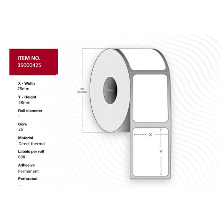 Capture Label 78x38 - Core 25 White | High-Quality, Durable Labeling Solution | 35000425
